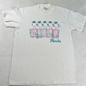 Florida Destination Vintage T-Shirt Stedman Super Hi-Cru SZ Medium1986 Pink Neon